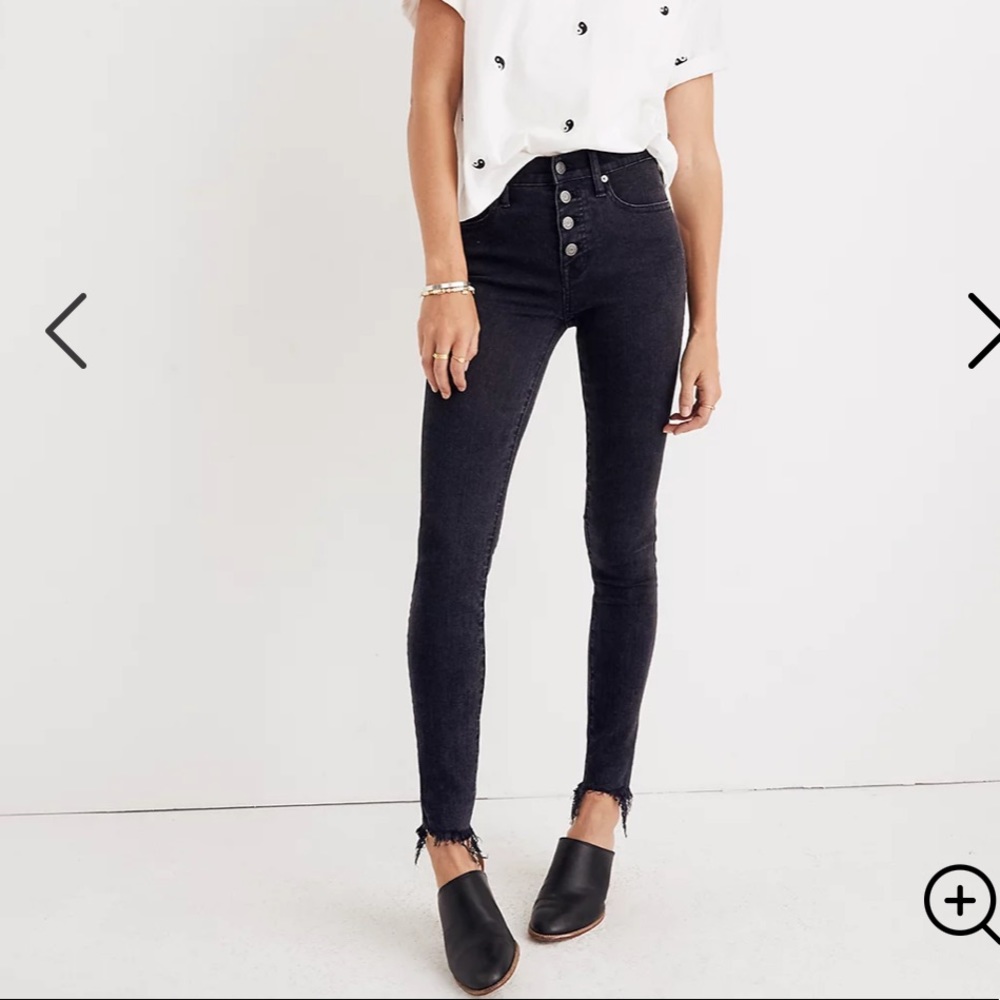 Madewell 9in Mid-Rise Skinny Jeans, Berkeley Black - 25